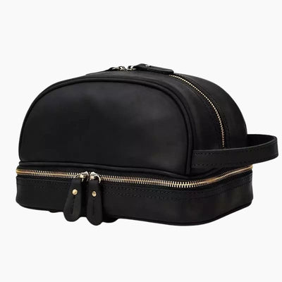 Trousse de toilette cuir homme luxe noir - À vos trousses