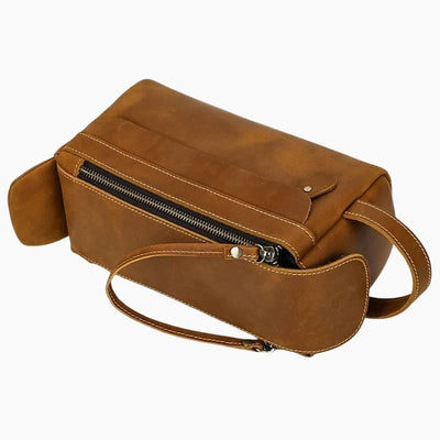 Trousse de toilette cuir marron