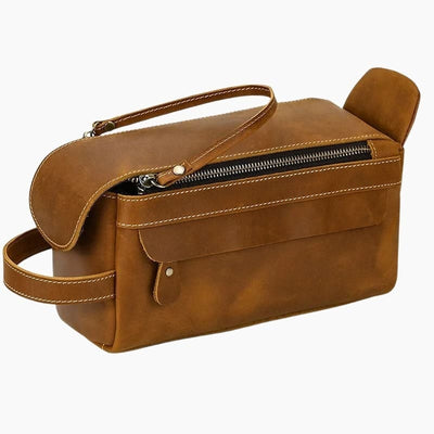 Trousse de toilette cuir marron