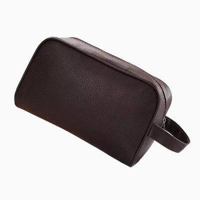 Trousse de toilette simili cuir marron - À vos trousses