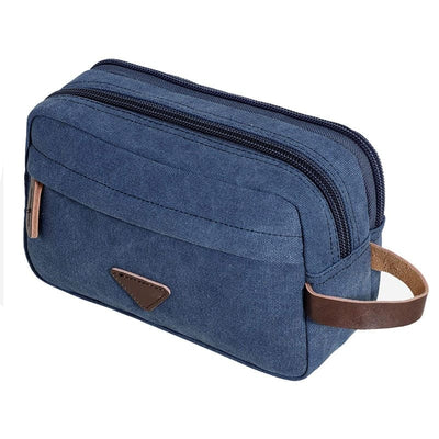 Trousse de toilette homme double zip bleu - À vos trousses