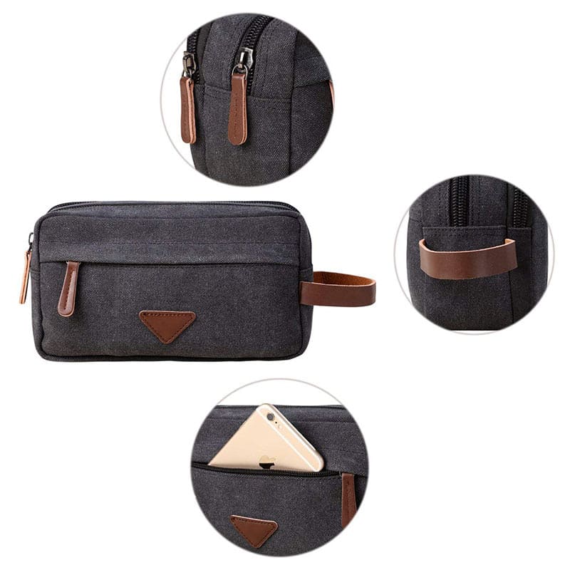 Trousse de toilette homme double zip noir - À vos trousses