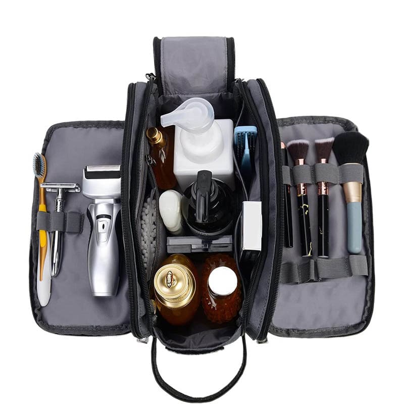 Trousse de toilette multipoches gris - À vos trousses